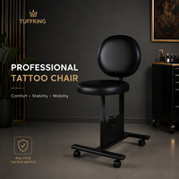 Fauteuil de tatouage hydraulique multifonction en acier inoxydable Tuffking, lit de spa rotatif à 360°, écologique pour artistes, commande en gros