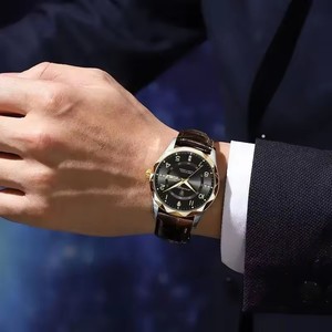 Poedagar 858 movimiento de cuarzo <span class=keywords><strong>reloj</strong></span> de pulsera diario impermeable hombres diamante calendario cuero inoxidable Montre <span class=keywords><strong>Reloj</strong></span> Relojes originales - Product Image 2