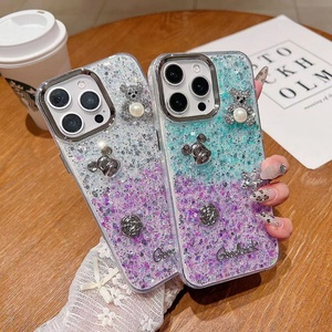 Étui de <span class=keywords><strong>t</strong></span>éléphone portable en TPU brillant de luxe pour iPhone 16 <span class=keywords><strong>Pro</strong></span> Max/iPhone 15 <span class=keywords><strong>Pro</strong></span> Max, coque anti-chute pour femme - Product Image 4