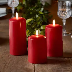 Trending hot products battery powered pillar candle flameless pillar taper candles Warm white 3D LED candle light