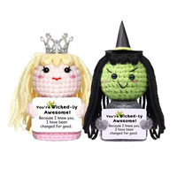 Poupée en laine au crochet faite à la main, figurine mignonne en peluche, décoration de fête d'Halloween, petit cadeau ou ornement pour la maison