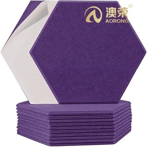 Tuiles murales et de plafond en feutre PET hexagonales AORONG 9 mm/12 mm pour la maison, le bureau, l'isolation acoustique, support adhésif en option - Product Image 1