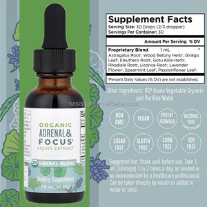 OEM não nootropic tập trung giọt <span class=keywords><strong>Ginkgo</strong></span> <span class=keywords><strong>Biloba</strong></span> astragalus bổ sung tập trung tuyến thượng thận hỗ trợ não bộ nhớ giọt Vegan - Product Image 3