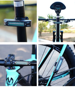 ไฟท้ายจักรยานแบบชาร์จไฟได้ Jayhwan อุปกรณ์เสริมเพื่อความปลอดภัยบนท้องถนน ไฟเตือนสำหรับการขี่จักรยาน - Product Image 1