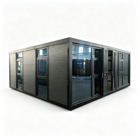 Kits de maison préfabriquée de luxe en conteneur, avec structure stable, en matériaux naturels bruts, type chalet en rondins, 3 chambres