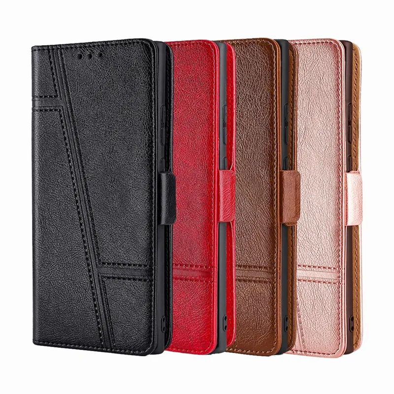 Factory wholesale PU leather wallet safe side magnetic buckle mobile phone case for Nokia C200 C100 2.4 3.4 5.3 C3 C2 C1 2.3 1.3