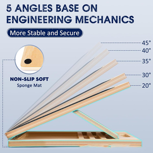 Professional Adjustable Wooden Slant Board with Extra Side-Handle Design for Incline Board and Calf Stretcher <b>Step</b> Platforms - Product Image 4