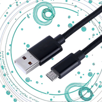 Kabel Data USB mikro 2,4 A, kecepatan tinggi 2,4 A jaket kepang Universal untuk perangkat Android pabrik kabel Data USB langsung untuk Printer