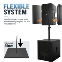 Système de sonorisation professionnel Accuracy Pro Audio WK18D1-7.5K 132 DB Rock Power, 1800W de puissance de crête, basses profondes, caisson de basses actif de 18 pouces