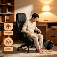 Chaise de bureau ergonomique de luxe moderne et portable pour PDG, avec vibration 4D et repose-pieds, très vendue