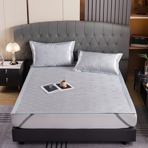 Ensemble de tapis rafraîchissants en rotin Duoxi 1,5 m pour lit, 3 pièces, jacquard solide glycine, usage domestique, sensation soie glacée pliable - Product Image 5