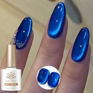 BORN PRETTY Gel UV Magnétique Effet Œil de Chat en Verre, Sans HEMA, Translucide Bleu Saphir, Couleur Gel Polish Effet Œil de Chat, Marque Privée - Product Image 1