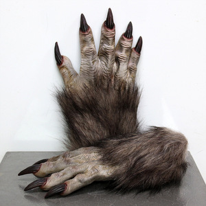 Guantes de Hombre Lobo, Garras de Látex Peludas, Talla Única, Accesorios de Disfraz de Cosplay - Product Image 1