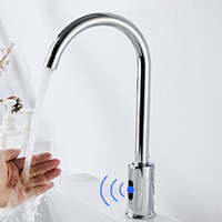 Robinet de lavabo automatique sans contact en laiton chromé, alimenté par piles, moderne, pour hôtel, école, hôpital, toilettes publiques