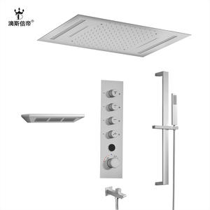 Disixindi Concealed Pressure Boosting <b>Shower</b> Set All Copper Valve Body Rain Spray Rectangle Shape With Storage Shelf - Product Image 2