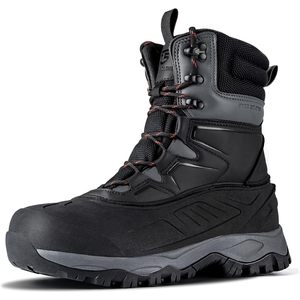 FOXA Snow Boots Men Winter Waterproof Fleece Lined Hiking Work Boots Round Toe Synthetic Upper Rubber Outsole - Product Image 1