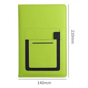 Custom A5 Leather Journal Notebook Cover with Portable Phone Pocket Card Holder Education/Agency/Insurance <b>Paper</b>-for Promotions - Product Image 3