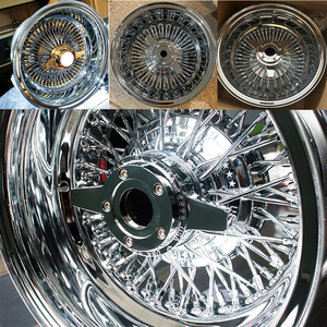 Nouvelles jantes rétro classiques de 13 pouces, jantes à rayons 13x7, jantes à rayons 5x114.3, jantes chromées, jantes à rayons chromées - Product Image 4