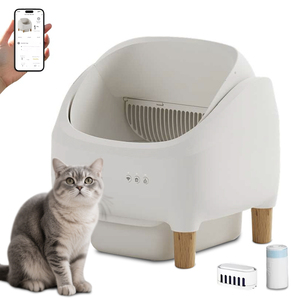 Nhà máy mới tự động Mèo Hộp xả rác tiếng ồn thấp kiểm soát ứng dụng cảm biến an toàn kép tự làm sạch hộp xả rác với thiết kế mở - Product Image 1