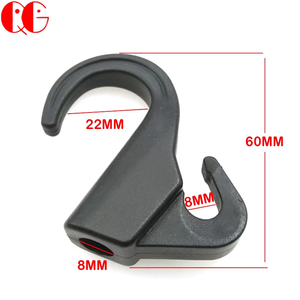 Corde en plastique <span class=keywords><strong>crochet</strong></span> vélo bagages fixe sangle corde crochets 8mm élastiques <span class=keywords><strong>pour</strong></span> la fixation Camp tente bâche vêtements suspendus - Product Image 2