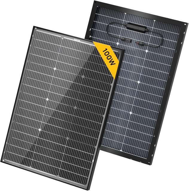 Grade Monocrystalline Bifacial Silicon Solar Panel with LED Light Rigid 100W 120W 200W 150W 12v 18v