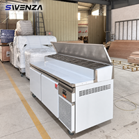 Table de préparation réfrigérée pour aliments froids, comptoir de préparation de sandwichs en acier inoxydable commercial