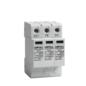 USFULL CE Approved Lighting Arrester 40KA Electrical DC SPD 3 Phase 1000 Volt Surge Protector