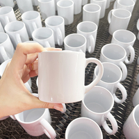 Mug en céramique blanc uni vierge pour sublimation, cylindre droit, vente en gros, tasse à café, vaisselle, station de traitement des ressources d'entreprise