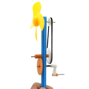 Kit de ventilador de manivela, juguete de plástico para experimentos científicos, juguete educativo para niños, aprendizaje STEM, edad de 7 a 9 años, forma de planta - Product Image 3