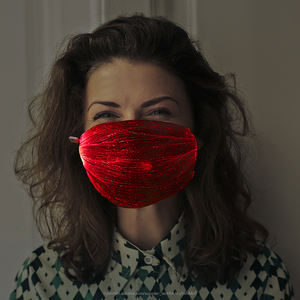 7 farben Maskerade Leucht Karneval Halloween Led Licht Up Fiber Optic Glow In The Dark Glowing Ed Weihnachten Partei Eye maske - Product Image 5