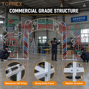 ไฟประดับ<span class=keywords><strong>ซุ้ม</strong></span>โค้งคริสต์มาสแบบ LED เชิงพาณิชย์ TOPREX พร้อมลายเอลฟ์ สำหรับตกแต่งทางเดินคนเดินเท้าในงานเทศกาลวันหยุด - Product Image 5