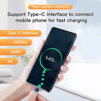 Cable USB4 Tipo-C de 240W con Funciones Completas para Banco de Energía y Computadora, Carga Rápida PD, Transmisión de 40GB, Revestimiento de TPE