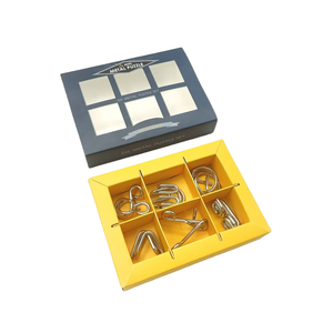 6pc esprit Twisters <span class=keywords><strong>casse</strong></span>-tête jeu de Test de QI tour de magie jouets anneau magique interverrouillage métal lien fil Puzzles - Product Image 6
