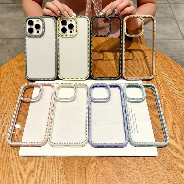 New Design Double-sided Rhinestones Protective Case for Iphone 17/16/15/14/13/12/pro/promax/Plus Protection Case