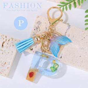 Llavero con Letra A de Sirena y Océano, con Borla y Cola de Pez, Accesorio de Pulsera Hecho a Mano, Souvenir - Product Image 6