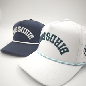 Casquette de golf imperméable 5 panneaux avec fermeture snapback, broderie et perforations découpées au laser, motif léopard sportif personnalisé, polyester/coton - Product Image 6