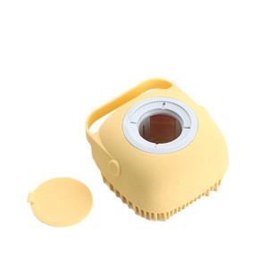 New <b>Pet</b> Supplies Silicone Massage Dog Cleaning <b>Brush</b> Yellow Square With Cleaning Solution For Cats And Dogs - Product Image 1