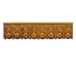 Banruo de oro decorativo PU cortina cornisa moldura de corona & Trim fabricado con una densa Archituectural