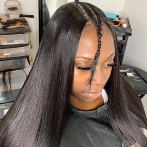 Perruque U-Part WXJ <span class=keywords><strong>Longhair</strong></span> Kinky Straight, prête à porter, sans colle, en cheveux humains, style Yaki Straight - Product Image 2
