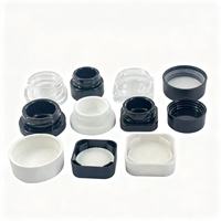 Bocaux en verre transparents noirs et blancs avec couvercles, protection UV, logo personnalisé, 5 ml, 7 ml, 9 ml, carrés, pour l'emballage de cosmétiques et d'épices