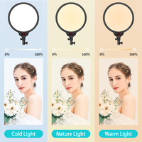 Luz de tecla de Panel suave redonda profesional con difusor incorporado y pantalla LCD para fotografía de maquillaje de vídeo de juego Luz de vídeo led