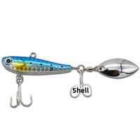 Leurres artificiels durs en métal de 20g, 30g, 40g avec paillettes rotatives et émerillon à roulement pour la pêche au saumon, au poisson-serpent en lac