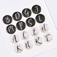 Autocollant rond en résine époxy transparente, impression 3d, logo de réfrigérateur, étiquettes féminines