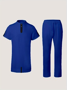 Completo Abbigliamento Africano da <span class=keywords><strong>Uomo</strong></span> 2026: Top a Maniche Corte con Bottoni e <span class=keywords><strong>Pantaloni</strong></span> Casual Blu e <span class=keywords><strong>Bianchi</strong></span> - Completo 2 Pezzi da <span class=keywords><strong>Uomo</strong></span> - Product Image 3