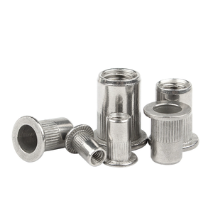 M3 M4 M5 M6 M8 M10 M12 1/4-20 Inox 304 Inserto roscado de acero inoxidable Tuerca de remache ciego de cabeza plana Tuerca de remache impermeable - Product Image 1