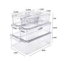 Juego de 7 Organizadores Apilables para Refrigerador con Tapas, Contenedores de Plástico Transparente para Alimentos, Frutas y Verduras