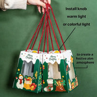 Boîte à gâteau Arbre de Noël, boîte de 4 pouces pour mousse, pâtisserie, biscuits, desserts, avec fenêtre transparente, boîte cadeau portable