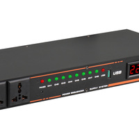 GTSVSOMA AS208 Secuenciador Profesional de 10 Canales y 6000W de Alta Potencia con Pantalla Retroiluminada Metálica, Diseño Ligero y Voltaje Universal