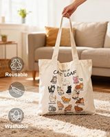 Sac fourre-tout esthétique en toile pour femmes avec boucle magnétique et poche intérieure zippée