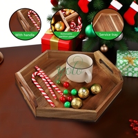Plateau à dessert en bois rustique fait à la main personnalisé gravé Snack Bonbons Plateau Boîte pour vacances Noël Décor Cuisine Utilisation